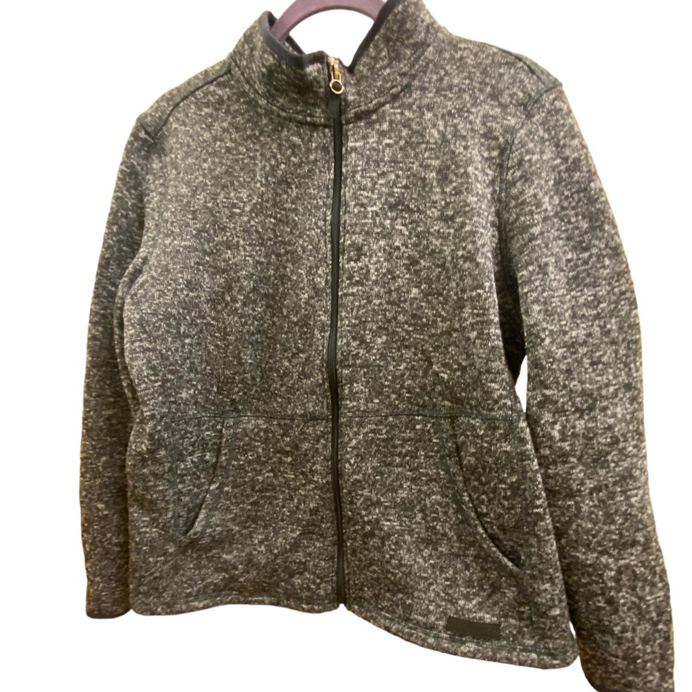 Zip up fleece lined GH Bass -size large   heather black sweatshirt/jacket